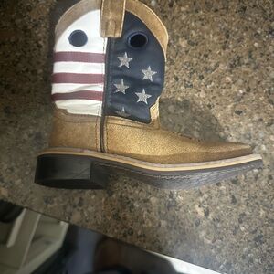 Patriotic Kids Brown and Blue Boots